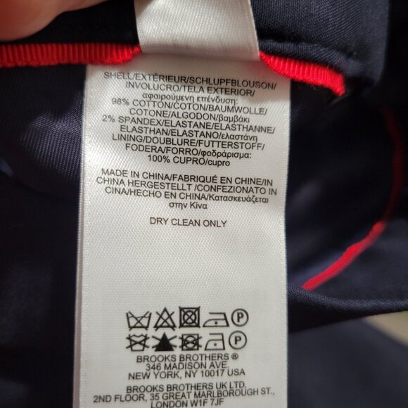 Brooks Brothers Embroidered Navy Blue 2-piece Set Top & Skirt Size 8 - Picture 10 of 14